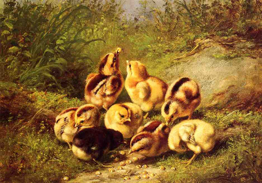 Chicks "Rather Hard Fare", vintage artwork by Arthur Fitzwilliam Tait, A3 (16x12") Poster Print