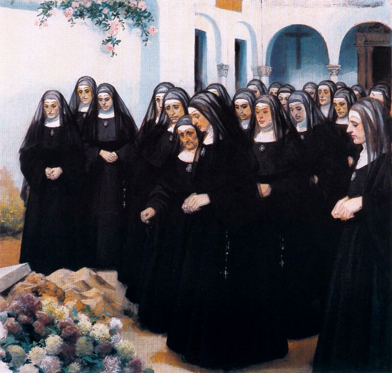 Funeral of a Nun by Adolfo Lozano Sidro,16x12(A3) Poster