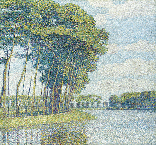 Trees by  the Canal, vintage artwork by Paul Baum, 12x8" (A4) Poster