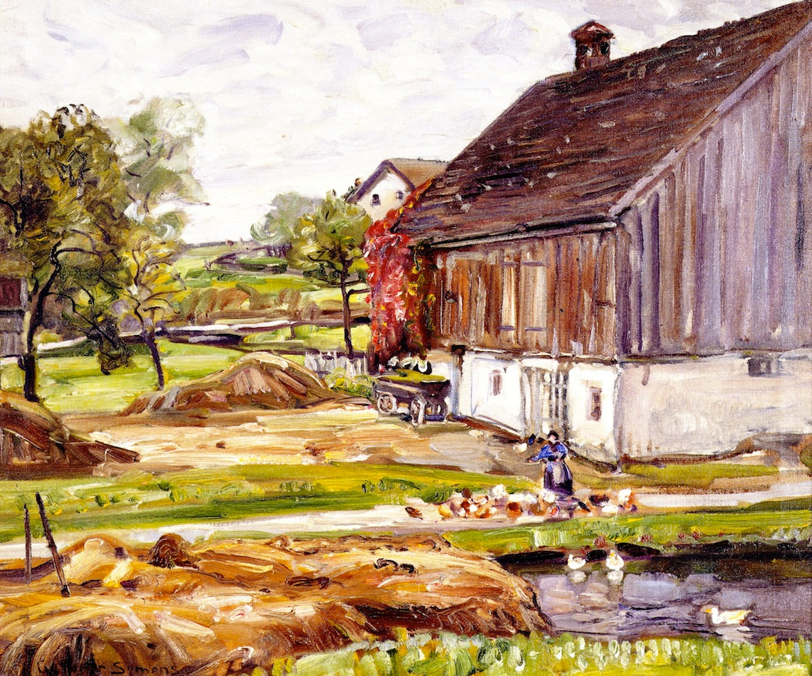 Barnyard Scene by George Gardner Symons,A3(16x12")Poster