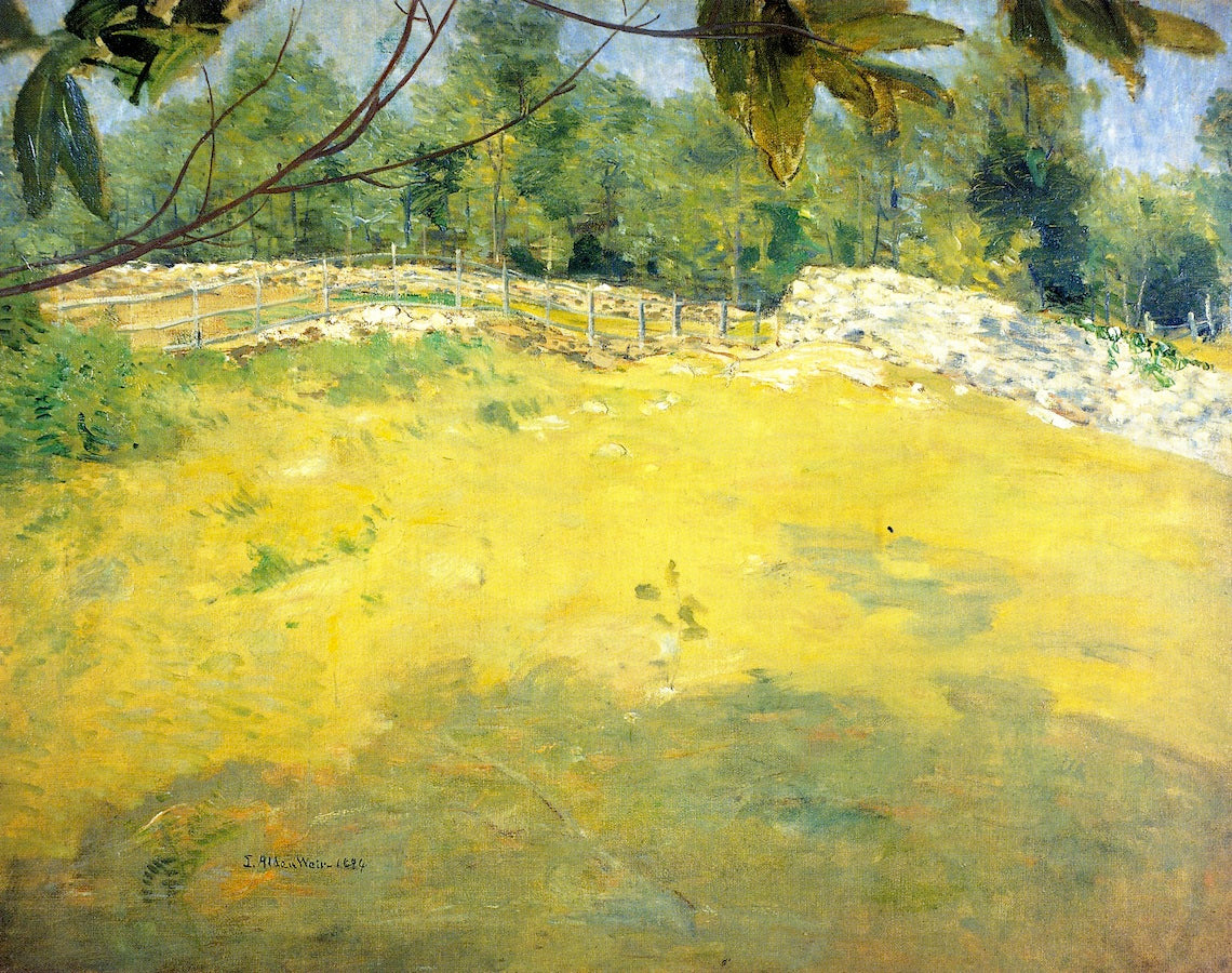 In the Shade of a Tree, vintage artwork by Julian Alden Weir, 12x8" (A4) Poster