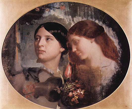 Two Women with a Bouquet of Flowers, vintage artwork by Charles Gleyre, A3 (16x12") Poster Print