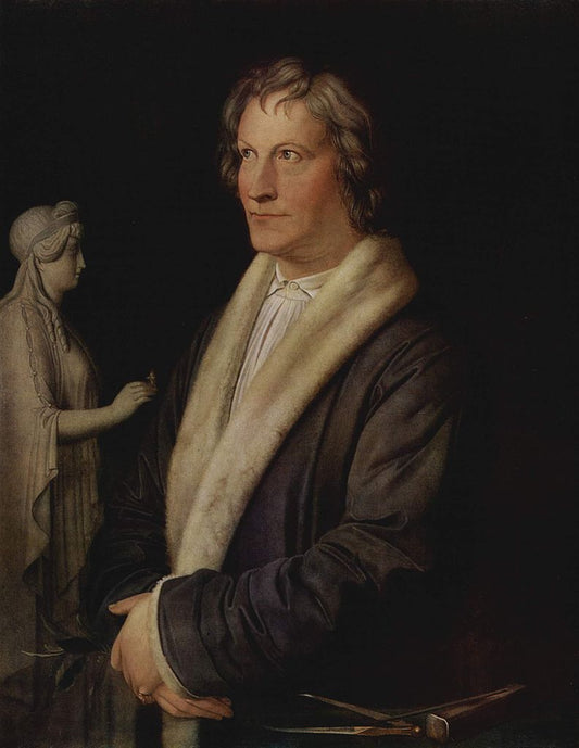 Portrait of Danish sculptor Bertel Thorvaldsen, vintage artwork by Carl Joseph Begas, A3 (16x12") Poster Print