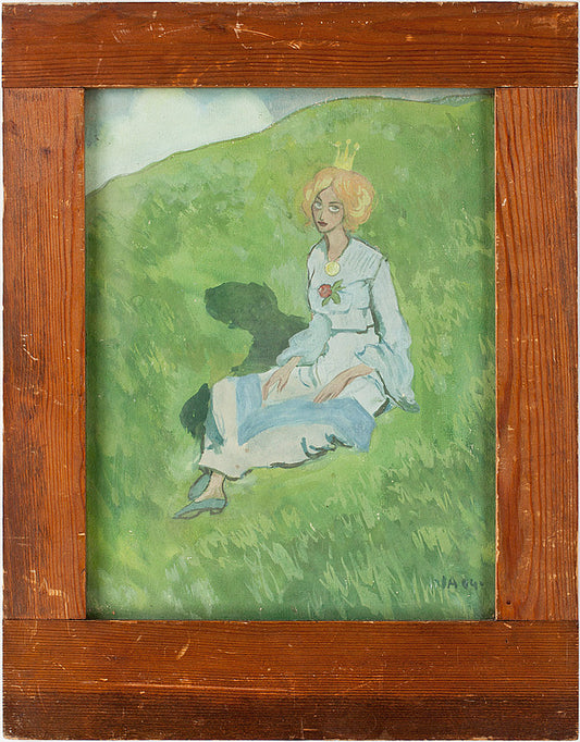 The Princess in the Green Grass, Normandy by Ivar Arosenius,16x12(A3) Poster