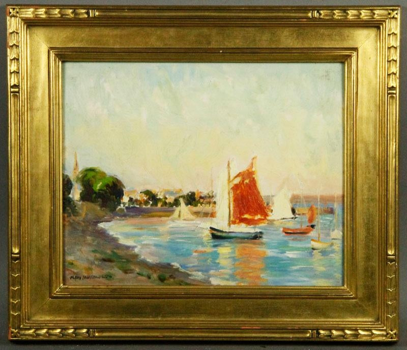 Summer Evening, Locquirec (Brittany), vintage artwork by Mary Fairchild MacMonnies Low, 12x8" (A4) Poster