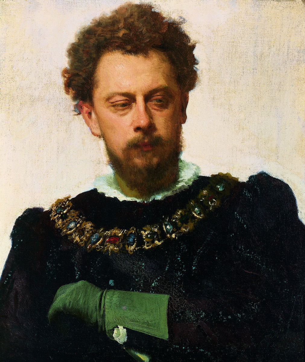 Actor Alexander Lensky as Petruccio in "The Taming of the Shrew", vintage artwork by Ivan Kramskoi, 12x8" (A4) Poster