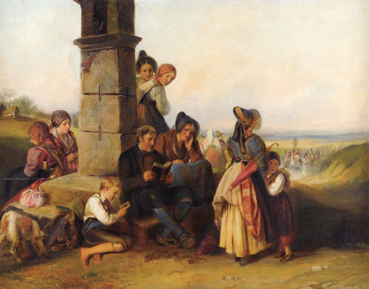 A Corpus Christi Procession, vintage artwork by Johann Matthias Ranftl, A3 (16x12") Poster Print