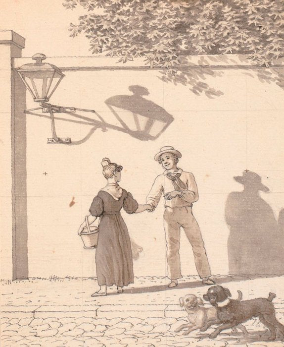 Sailor Taking Leave of His Girlfriend (study), vintage artwork by Christoffer Wilhelm Eckersberg, 12x8" (A4) Poster