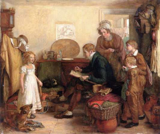 The Child Sitter, vintage artwork by William Mulready, 12x8" (A4) Poster