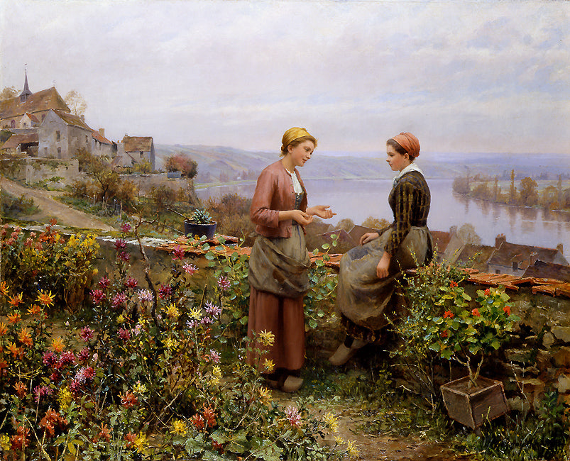 Confidence, vintage artwork by Daniel Ridgway Knight, 12x8" (A4) Poster