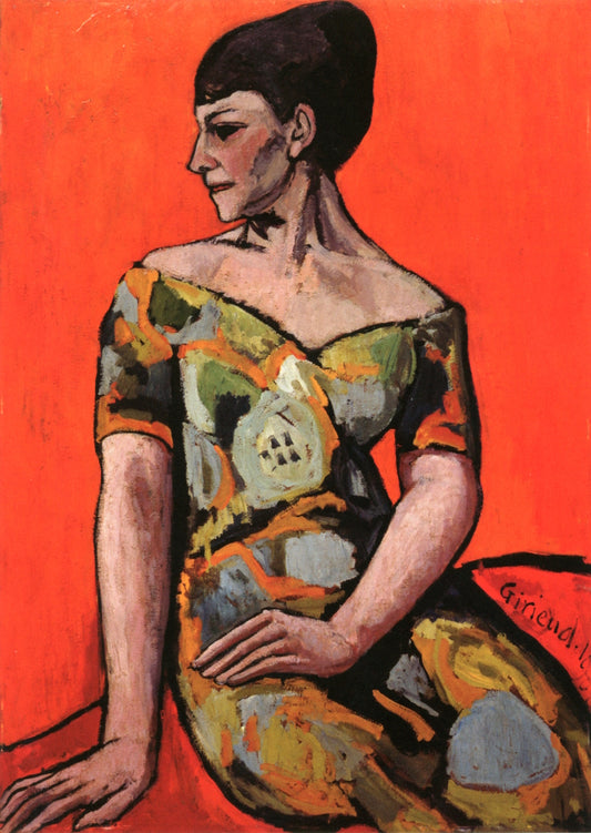 Portrait of the Painter Émilie Charmy, vintage artwork by Pierre Girieud, 12x8" (A4) Poster