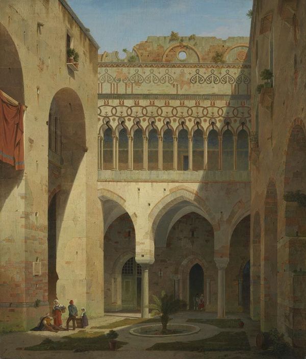 Palazzo Rufolo in Ravello, vintage artwork by Leo von Klenze, 12x8" (A4) Poster