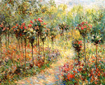 Path in the Garden with Roses, vintage artwork by Blanche Hoschede-Monet, 12x8" (A4) Poster