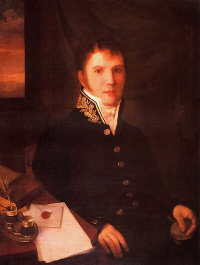 Portrait of an Official, vintage artwork by Alexei Venetsianov, 12x8" (A4) Poster