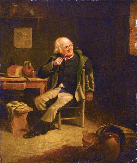 Old Man Smoking, vintage artwork by Nicholas Condy, A3 (16x12") Poster Print