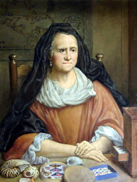 Portrait of Artist Esther Barbara von Sandrart, vintage artwork by Georg Desmarees, 12x8" (A4) Poster