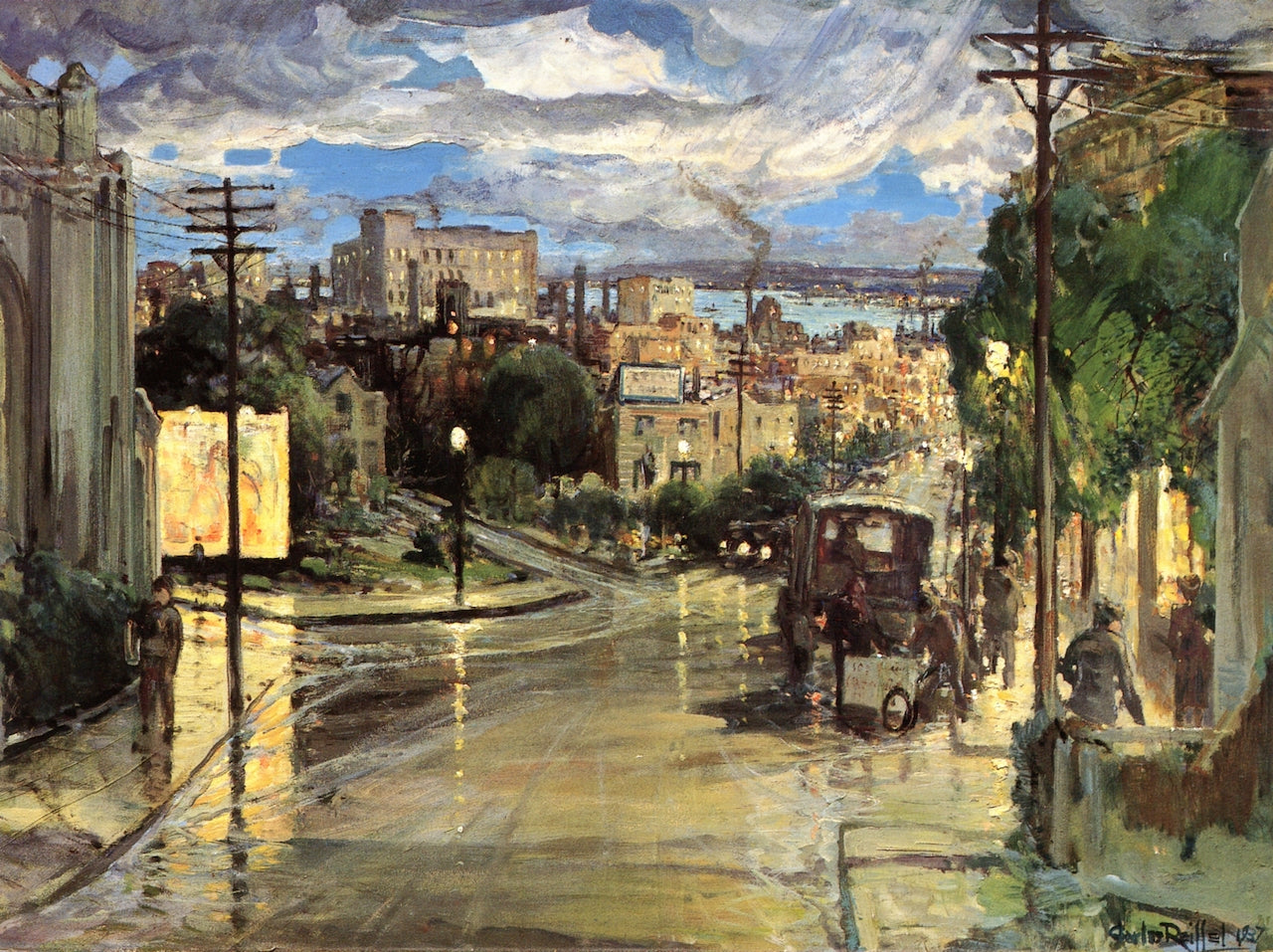 Rainy Evening by Charles Reiffel,A3(16x12")Poster