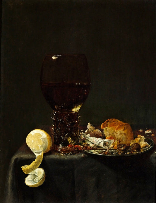 Still life with roemer, vintage artwork by Jan van de Velde III, 12x8" (A4) Poster