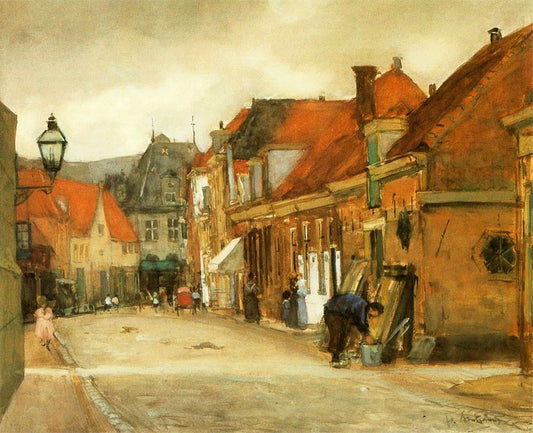 A Street in Hoorn, vintage artwork by Floris Arntzenius, 12x8" (A4) Poster