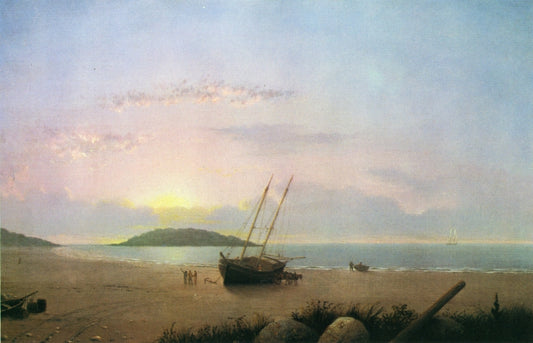 New England Coastal Scene - Cape Ann Beach, vintage artwork by Fitz Henry Lane, A3 (16x12") Poster Print