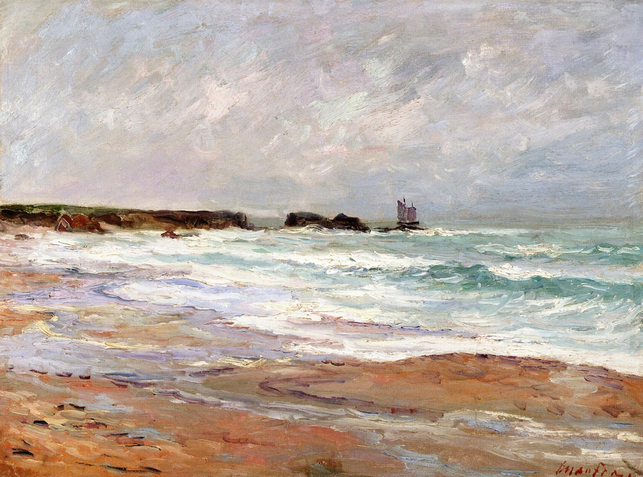 The Beach at La Govelle at Batz-Sur-Mer by Maxime Maufra,A3(16x12")Poster