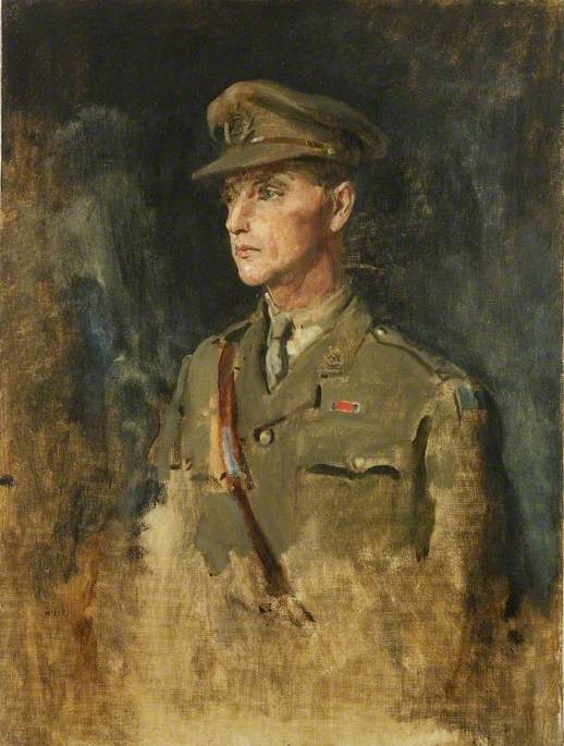 Commander W. M. Le C. Egerton, vintage artwork by Ambrose McEvoy, 12x8" (A4) Poster