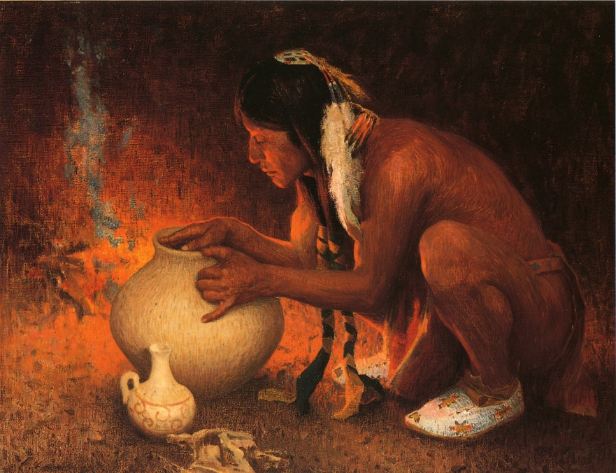 Making Pottery by Eanger Irving Couse,A3(16x12")Poster