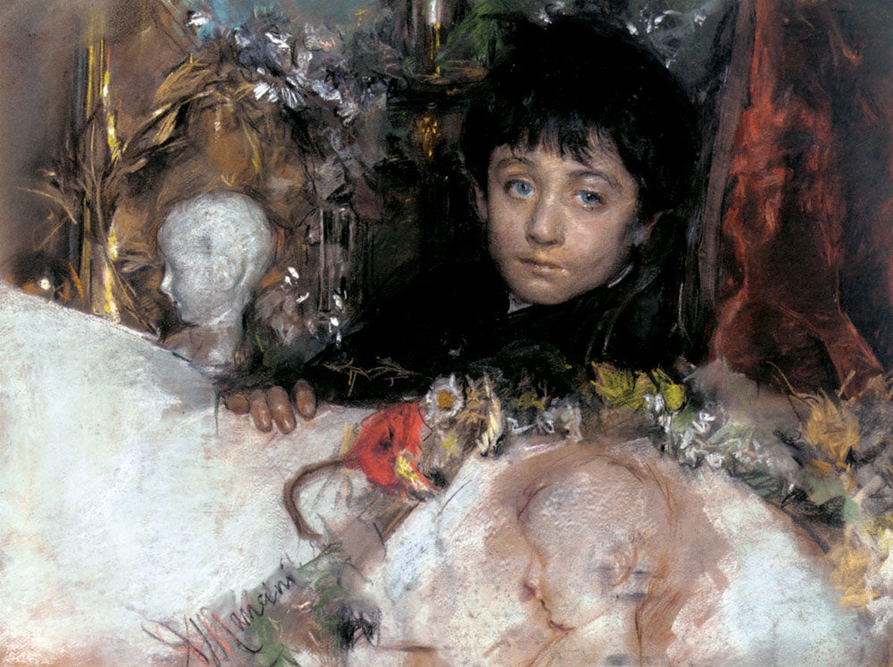 Portrait Of A Young Boy by Antonio Mancini,A3(16x12")Poster
