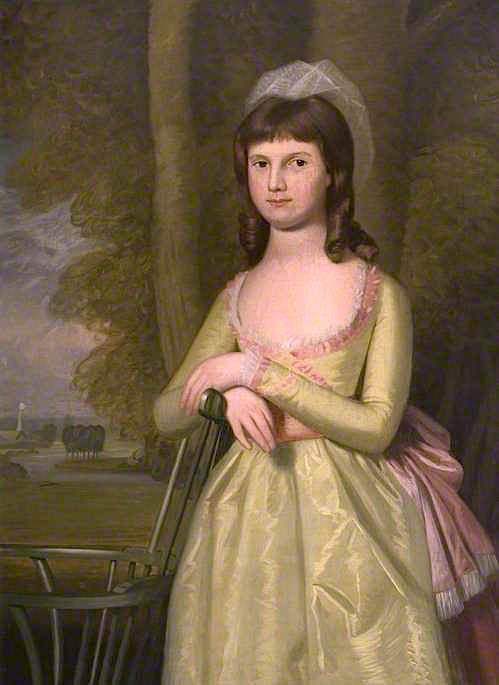 Miss Sophia Isham, Wife of Thomas Palmer, vintage artwork by Ralph Earl, 12x8" (A4) Poster