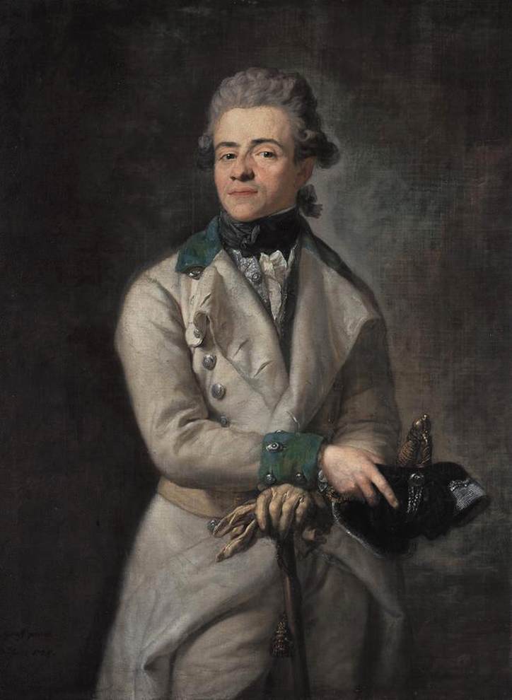 Heinrich XIII, Graf Reuss, vintage artwork by Anton Graff, 12x8" (A4) Poster