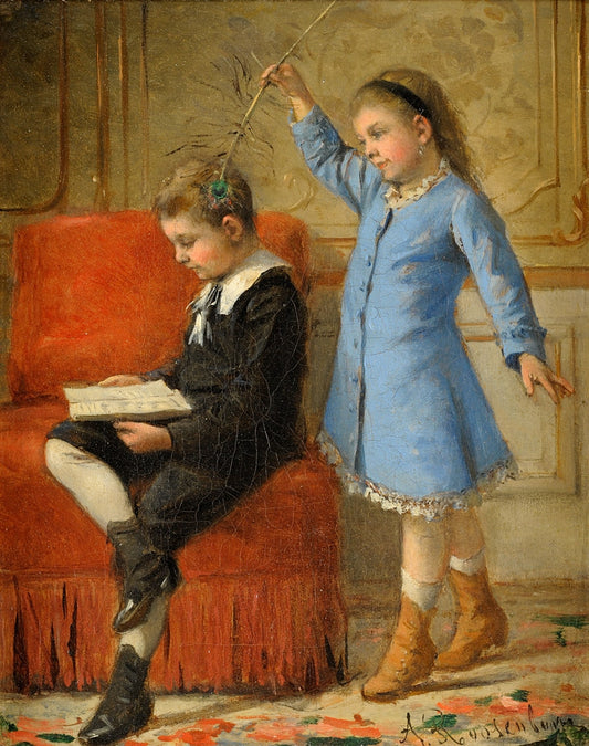 The teasing sister, vintage artwork by Albert Roosenboom, 12x8" (A4) Poster