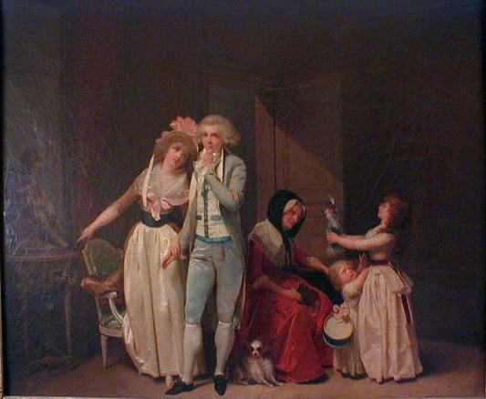 Ce qui allume l'Amour l'eteint, vintage artwork by Louis-Leopold Boilly, 12x8" (A4) Poster