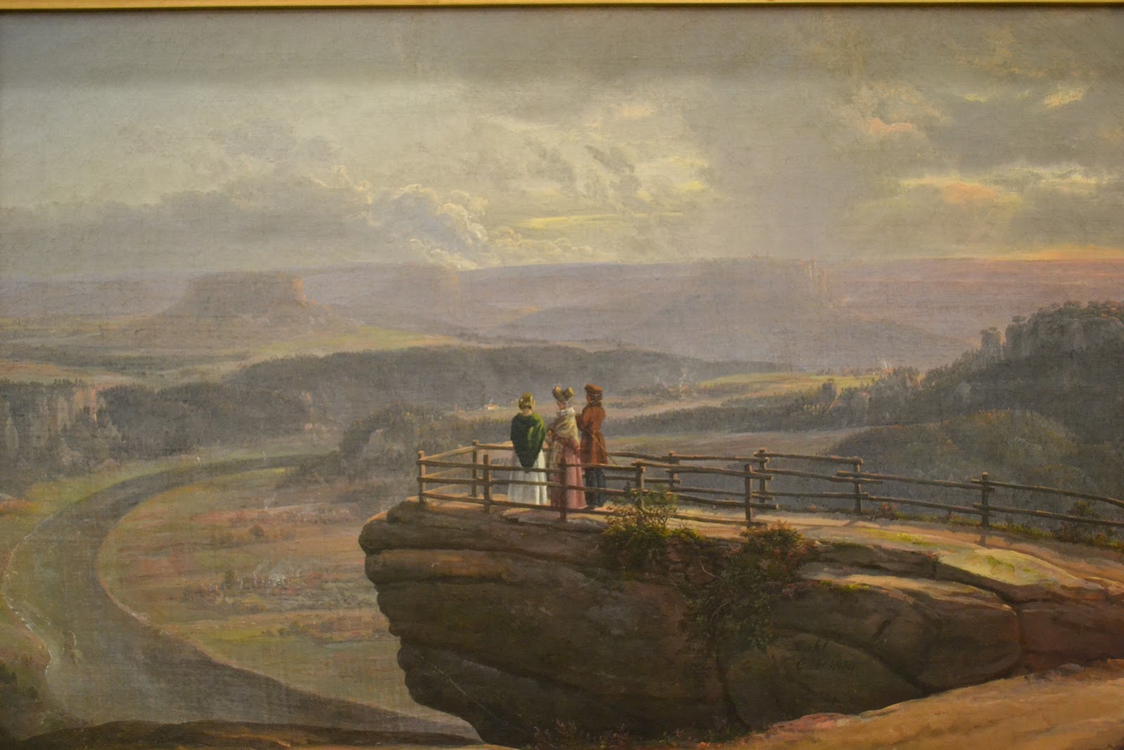 View from Bastei, vintage artwork by Johan Christian Claussen Dahl, A3 (16x12") Poster Print