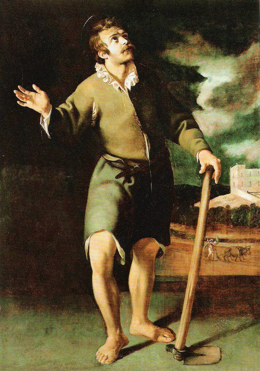 San Isidro, vintage artwork by Juan van der Hamen, 12x8" (A4) Poster