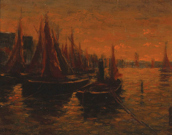 Harbor Scene by Charles P. Appel,A3(16x12")Poster