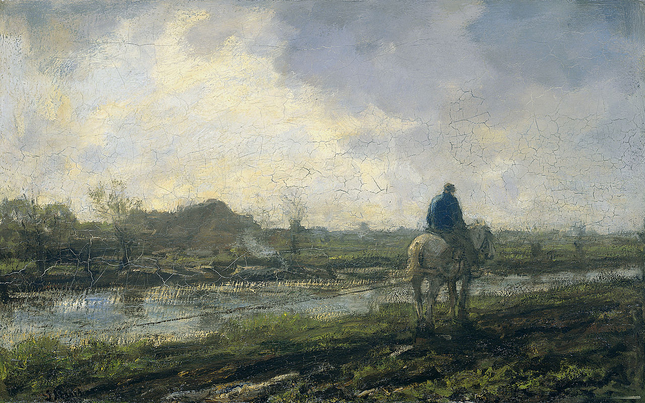 Tow Path, vintage artwork by Jacob Maris, 12x8" (A4) Poster