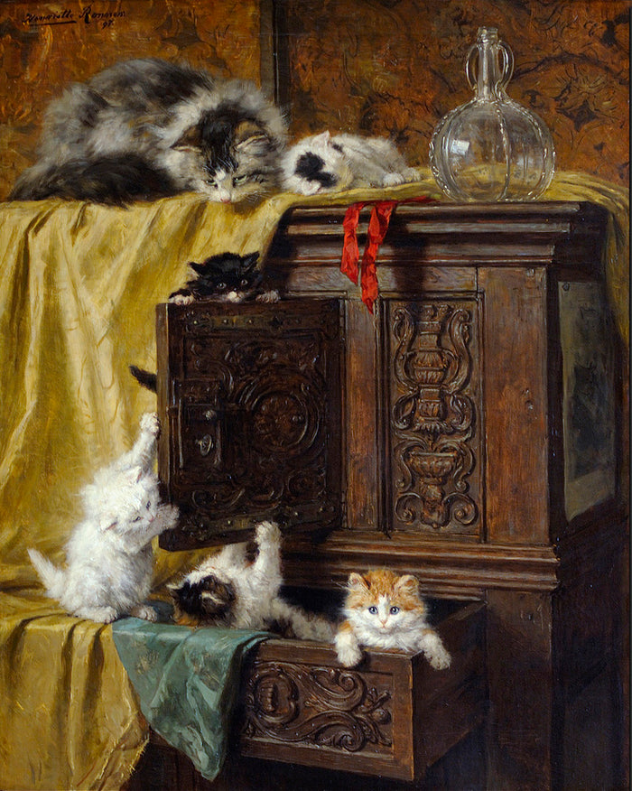 Immodest, vintage artwork by Henriette Ronner-Knip, A3 (16x12