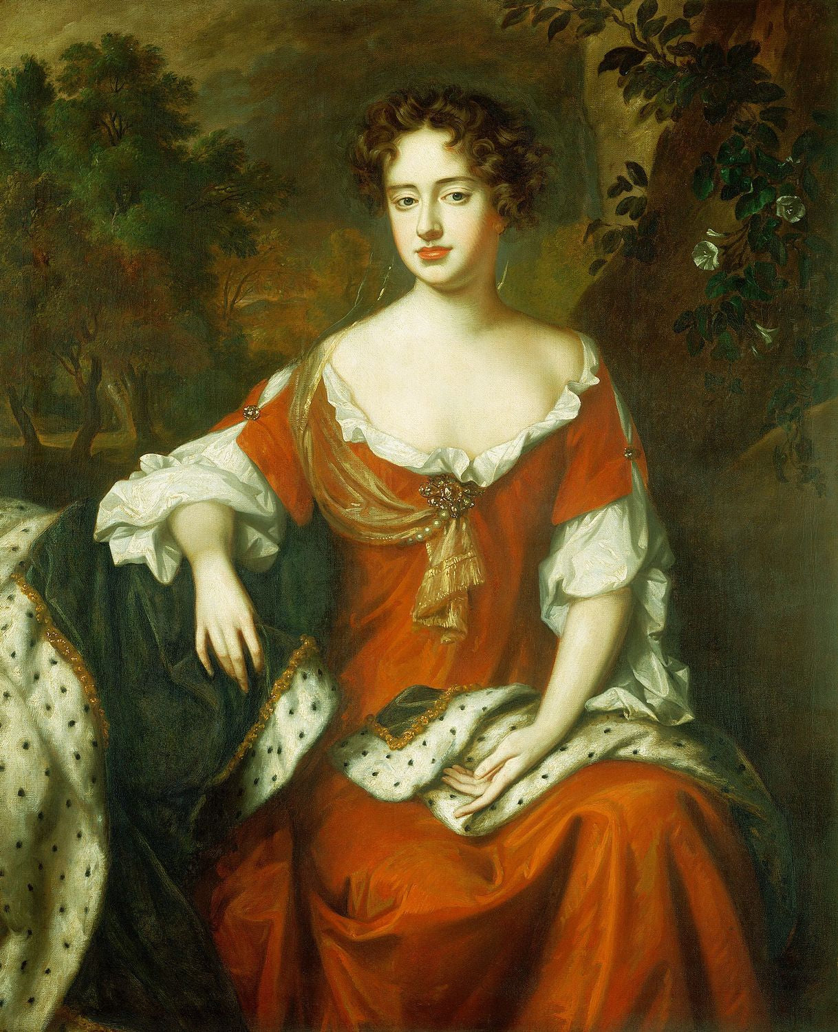 Queen Anne (1665-1714) when Princess of Denmark, vintage artwork by Willem Wissing, 12x8" (A4) Poster