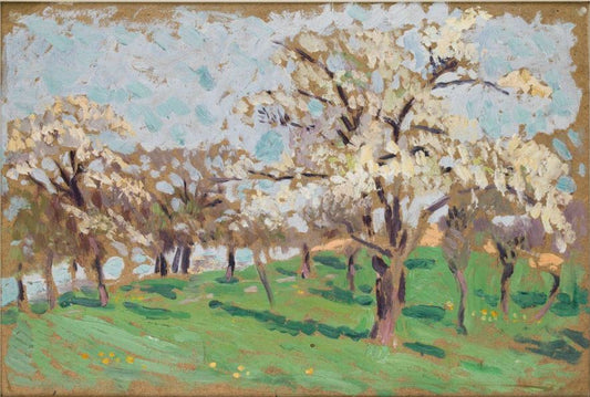 Blooming Trees, vintage artwork by Rudolf Junk, 12x8" (A4) Poster