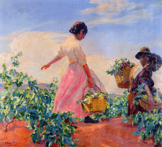 La Vendimia, vintage artwork by Jose Mongrell Torrent, 12x8" (A4) Poster