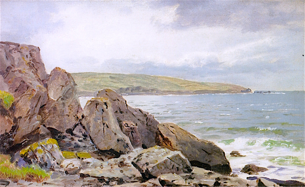 Along a Rocky Coast, vintage artwork by William Trost Richards, 12x8" (A4) Poster