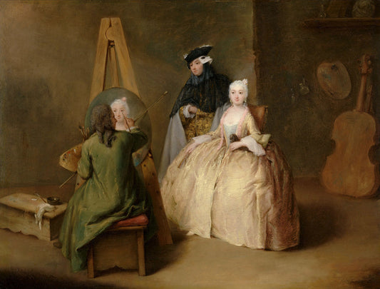 Painter in his Studio, vintage artwork by Pietro Longhi, 12x8" (A4) Poster