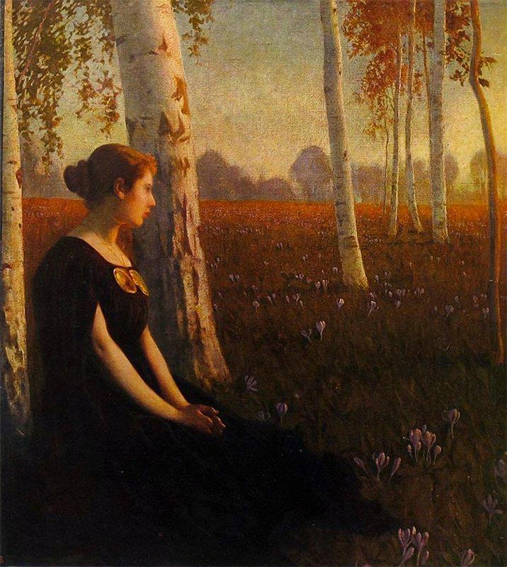 Last Rays of the Sun, vintage artwork by Paul Hoecker, 12x8" (A4) Poster
