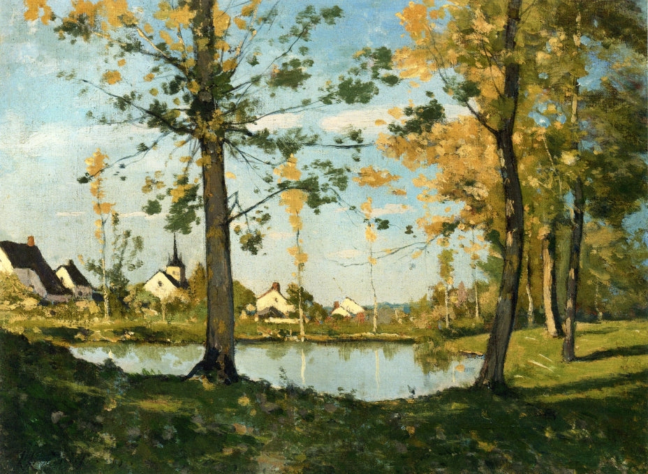 Autumn at Saint-Prive, vintage artwork by Henri-Joseph Harpignies, A3 (16x12") Poster Print
