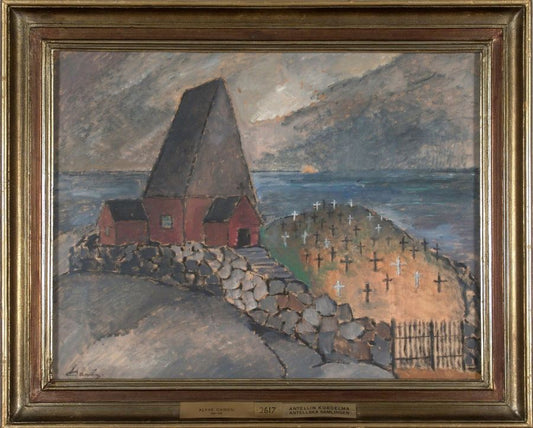 Kyrkan vid havet, vintage artwork by Alvar Cawen, 12x8" (A4) Poster