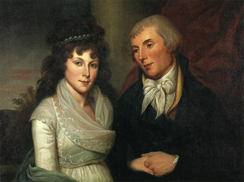 Mr. and Mrs. Alexander Robinson, vintage artwork by Charles Willson Peale, 12x8" (A4) Poster
