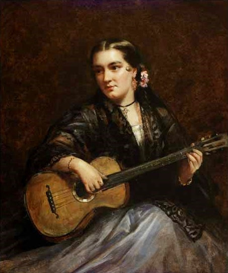 A Melody of Old Spain, vintage artwork by John Bagnold Burgess, 12x8" (A4) Poster