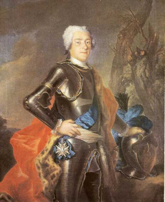 Portrait of Johann Georg, Chevalier de Saxe, vintage artwork by Louis de Silvestre, 12x8" (A4) Poster