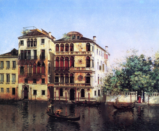 Palazzo Dario, Venice, vintage artwork by Warren W. Sheppard, 12x8" (A4) Poster