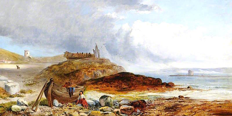Belle Greve Bay, vintage artwork by James Vivien De Fleury, 12x8" (A4) Poster